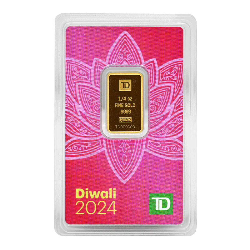 Image for 1/4 oz TD Diwali Gold Bar (2024) from TD Precious Metals